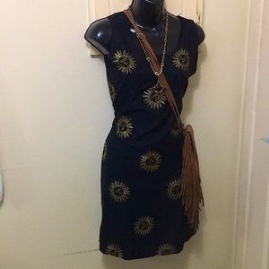 🌞Vintage Rima Sun Dress*Metallic Print*